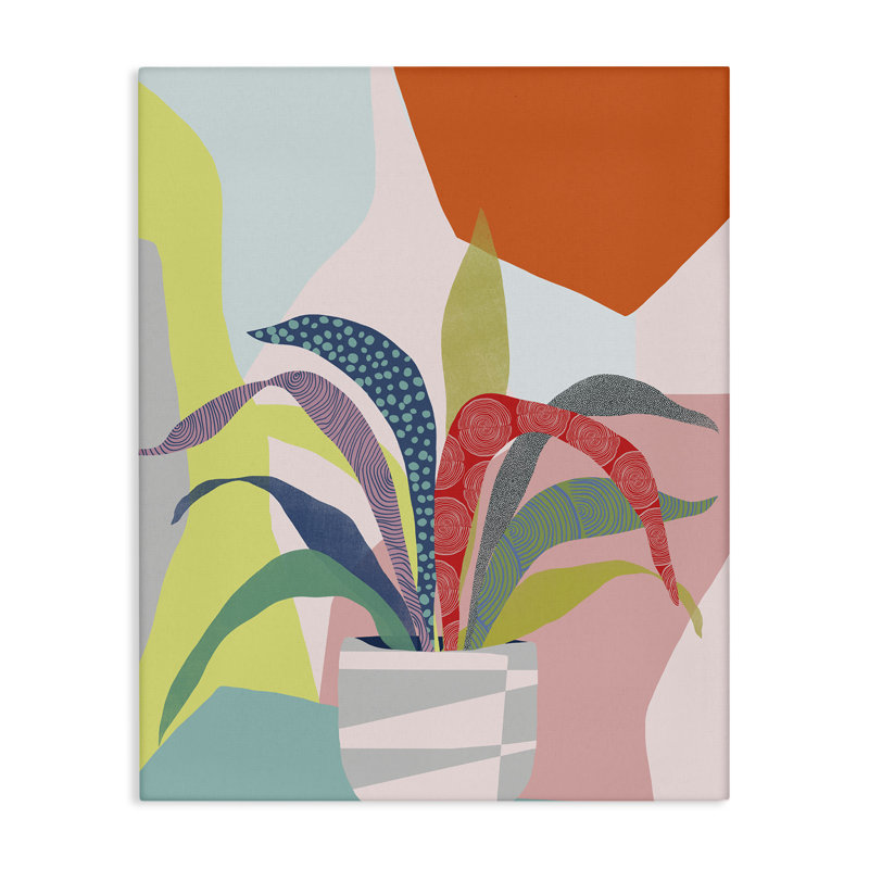 Art mural moderne sur toile de feuilles géométriques modernes par Ioana Horvat, H 48 po x l 36 po