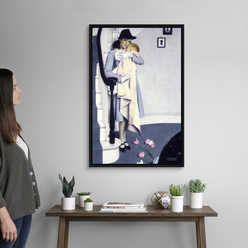 Art mural sur toile Norman Rockwell, Cadre flottant noir, H 38 po x l 26 po x P 1,75 po