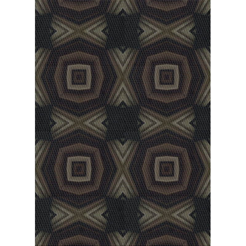 Tapis brun/gris à motifs Vranduk, Rectangle 8 pi x 10 pi