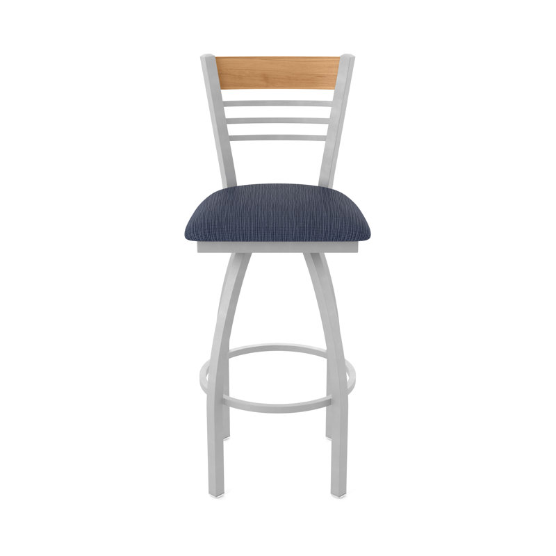 Tabouret de comptoir pivotant 880 Eleanor, Gris, Bleu très foncé, Tabouret de comptoir (siège d’une hauteur de 25