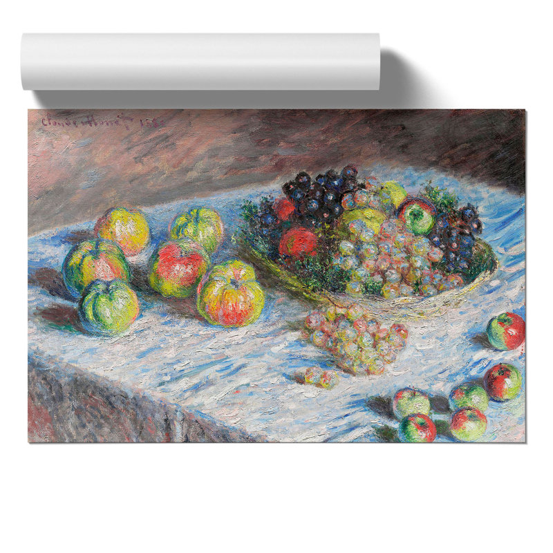 Apples and Grapes by Claude Monet - Frameless Print, 30cm H x 42cm W x 0.1cm D