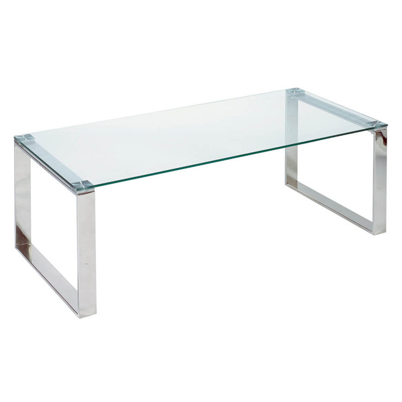 Table basse Mihran, H 16 po x l 35 po x P 14 po, Argent