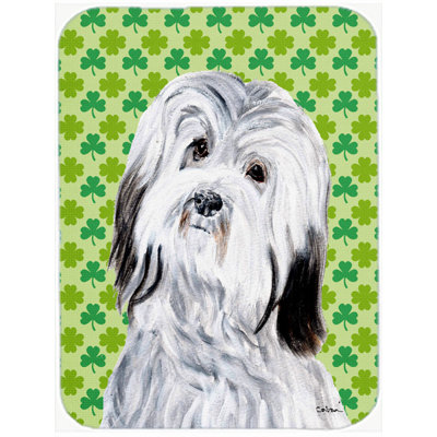 Caroline's Treasures Shamrock Lucky Irish Havanese St. Patrick's Day Glass Cutting Board