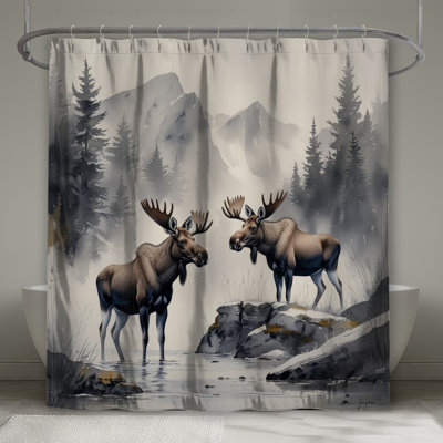 Rideaux de douche Moose In Mountain