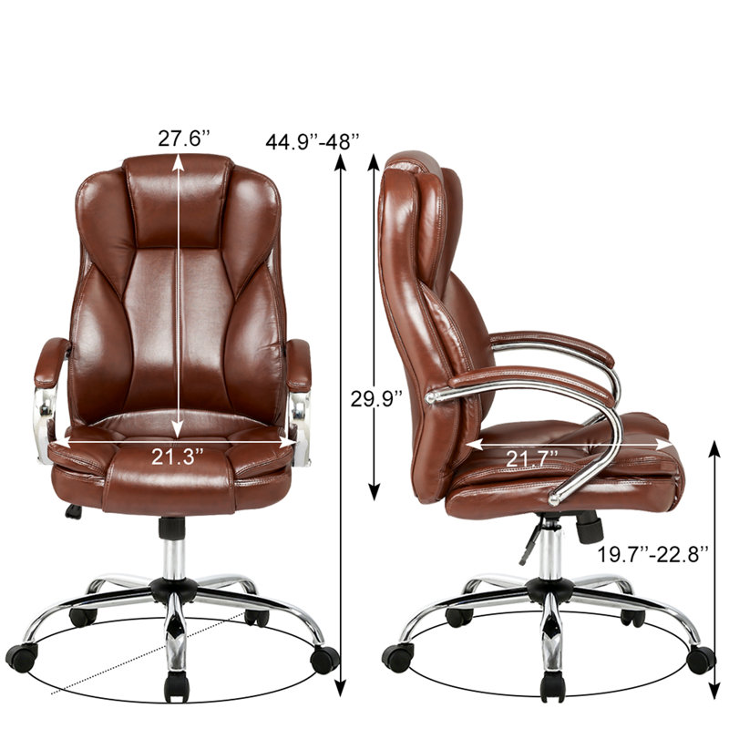 Fauteuil de direction ergonomique en similicuir, Brun