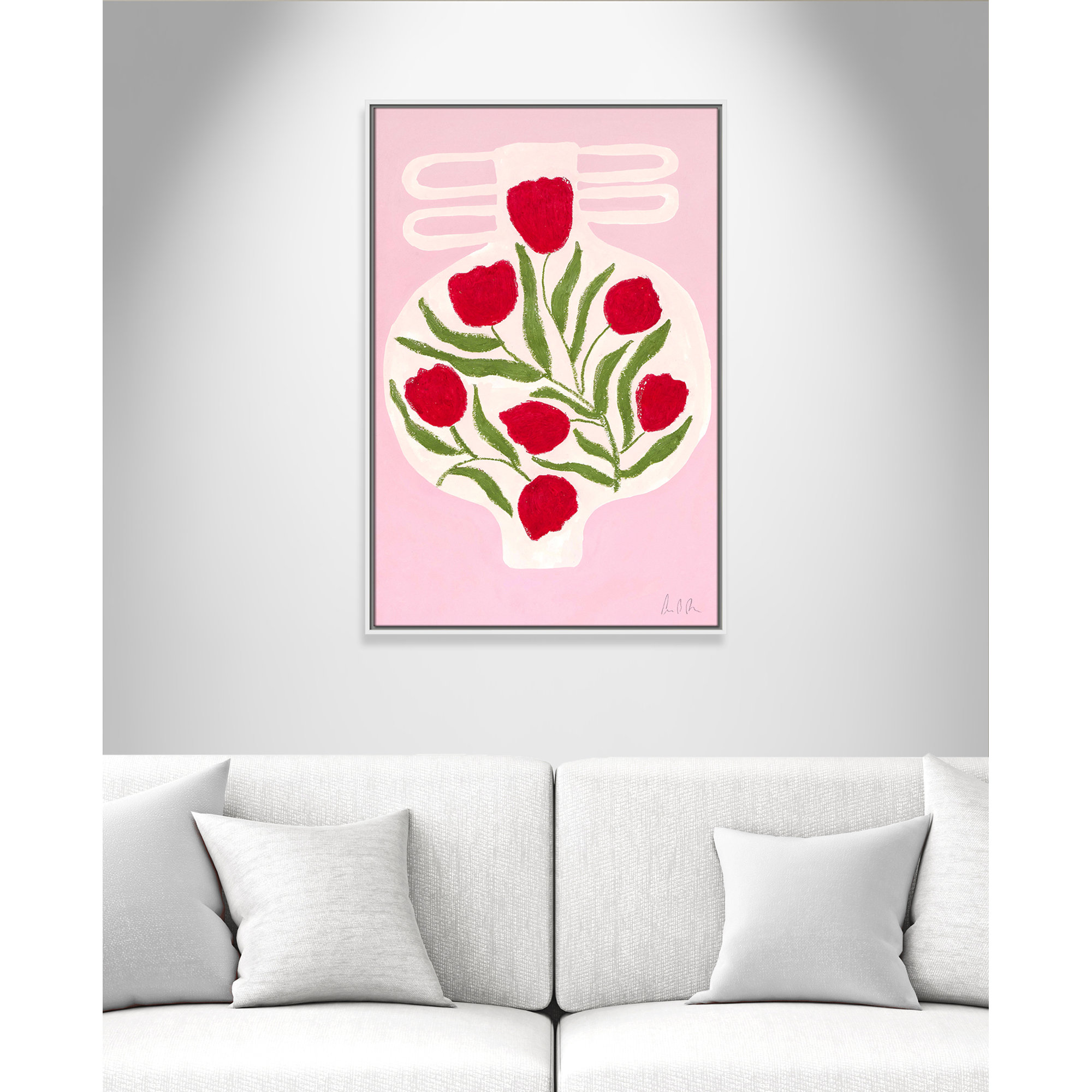 Vase No. 02 Print by Camilla Bergqvist, 37.5" H x 25.5" W, White