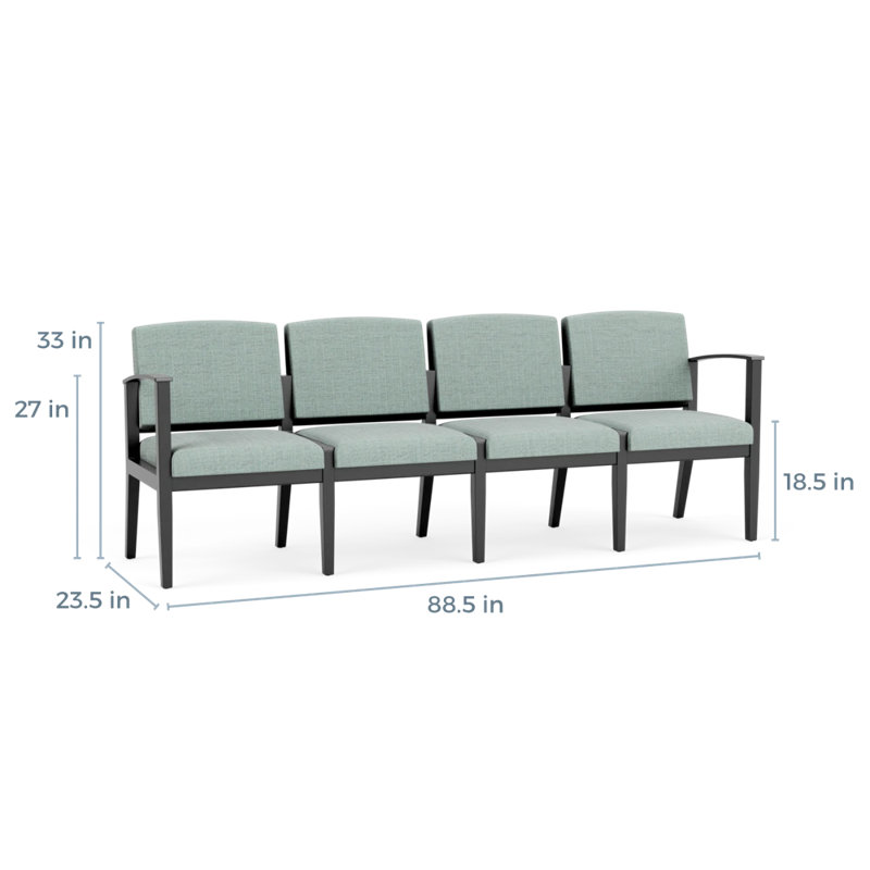 Table de bout en bois Amherst, Noir, Chambray écume de mer