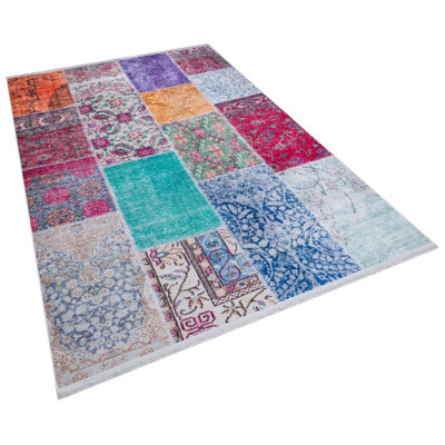 Saveria Performance Cotton Washable Patchwork Indoor / Outdoor Rug