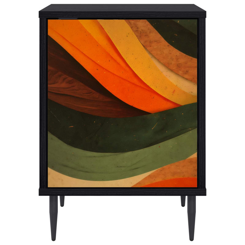 36cm W Engineered Wood Bedside Table