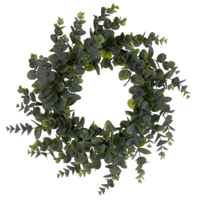 Faux Eucalyptus Plastic 24'' Wreath