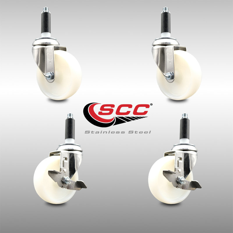 4 Piece Nylon Swivel Expanding Caster Set