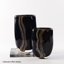 Vase en verre soufflé artisanal à motif tourbillon noir-1380775135