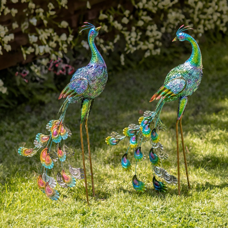 Ensemble de 2 statues de paon Padmini
