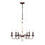 Luminaire suspendu rétro blanc et rouille avec luminaire suspendu à 6 lumières (E12 sans ampoule incluse) pour salle à manger, hall d'entrée, cuisine, chambre à coucher, salon, salle de conférence, bureau à domicile