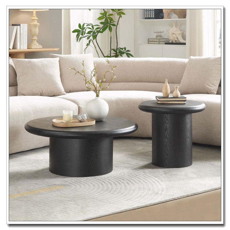 Ensemble de tables basses 2 pièces Modern, Noir