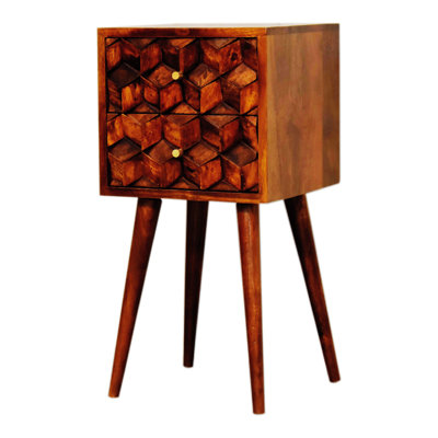 Multi-Function 2 Drawer Nightstand With Space Saving