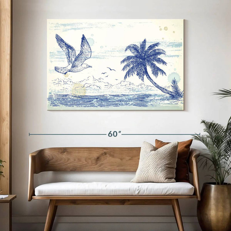 Summer Beach Drawing, 32" H x 48" W