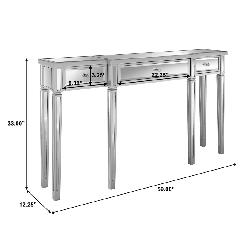 149.9cm Glass Top Console Table