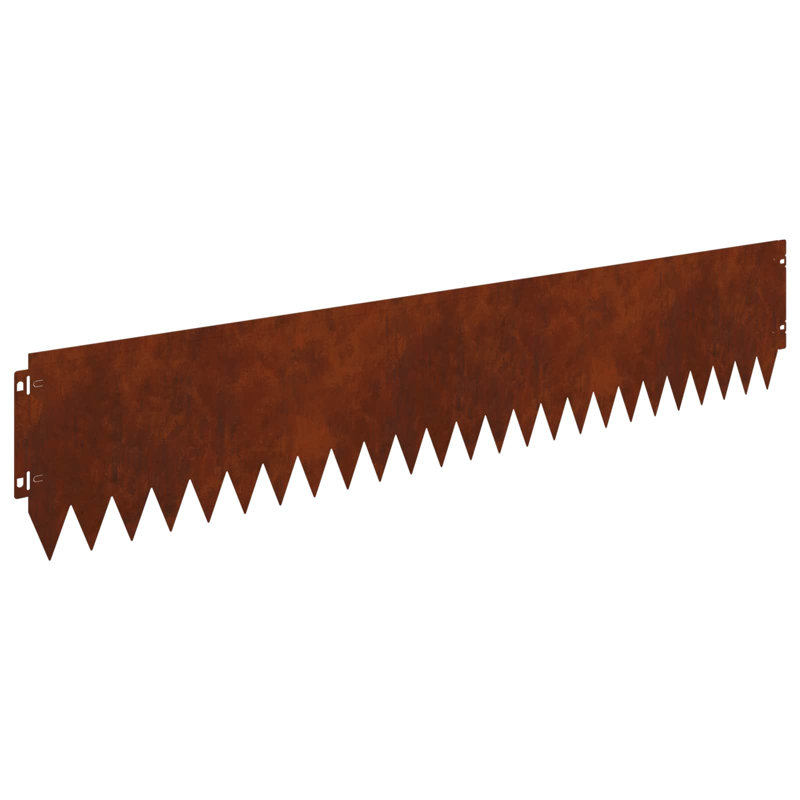 103 cm W Steel Lawn Edging Fencing, 20cm H x 103cm W, Rusty