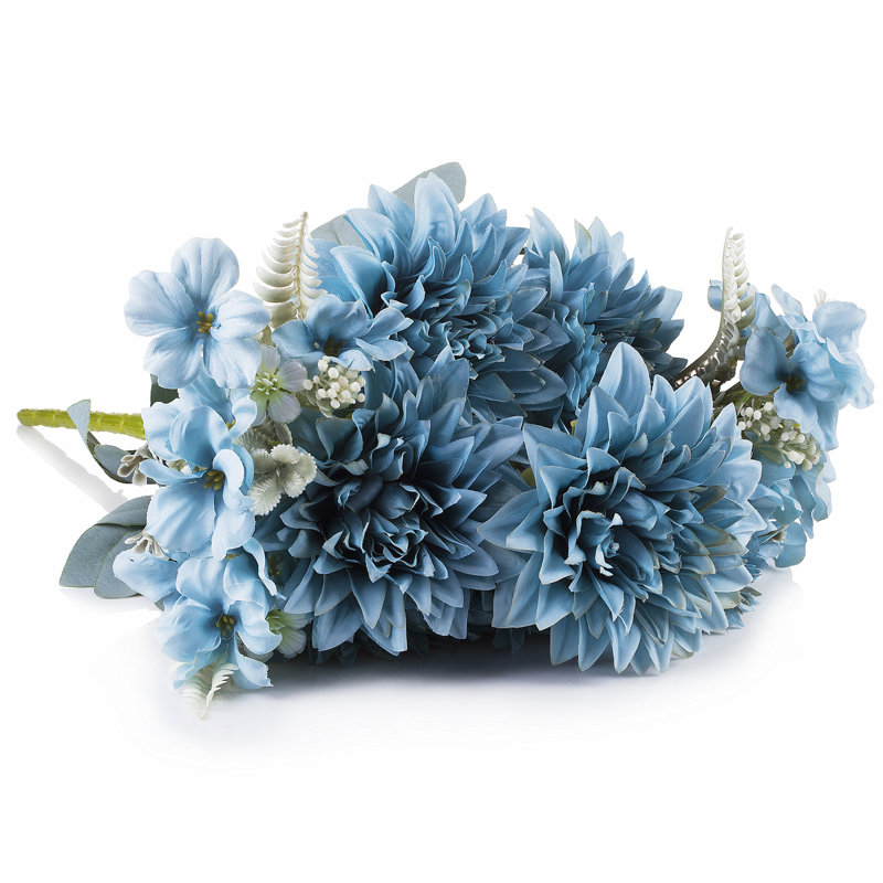 Buisson de fleurs artificielles, Bleu