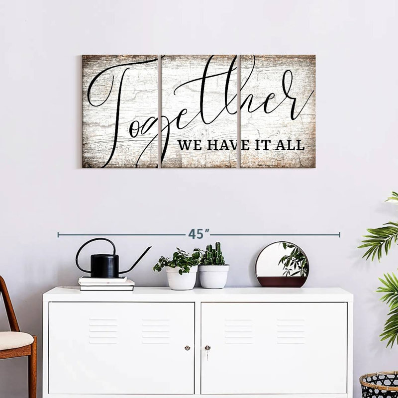 «Together We Have It All», reproduction d'art sur toile, H 18 po x l 38 po x 1,25 po