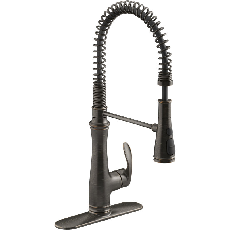 Kohler Bellera Single Handle Semi-Professional Pre-Rinse Kitchen Faucet with Three-Function Pull Down Sprayer