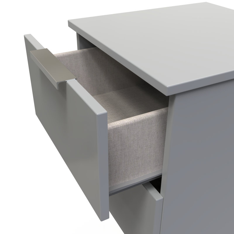 Fully Assembled Alberson 2 Drawer Bedside Table