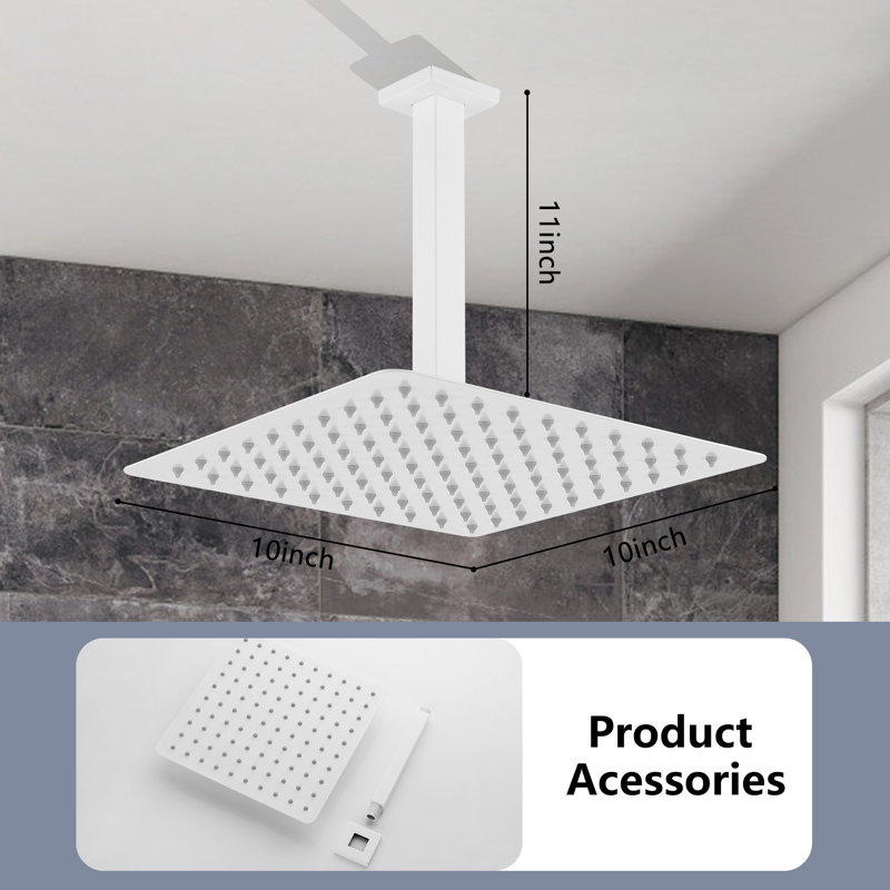 Pomme de douche fixe Rain, Blanc