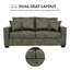 Canapé 69 po à deux places avec tissu en aluminium et 2 coussins décoratifs, canapé moderne ultra-confortable pour une utilisation multi-espace