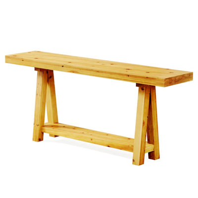 Wood Entryway Table with Two-Tier Storage for Home, Office