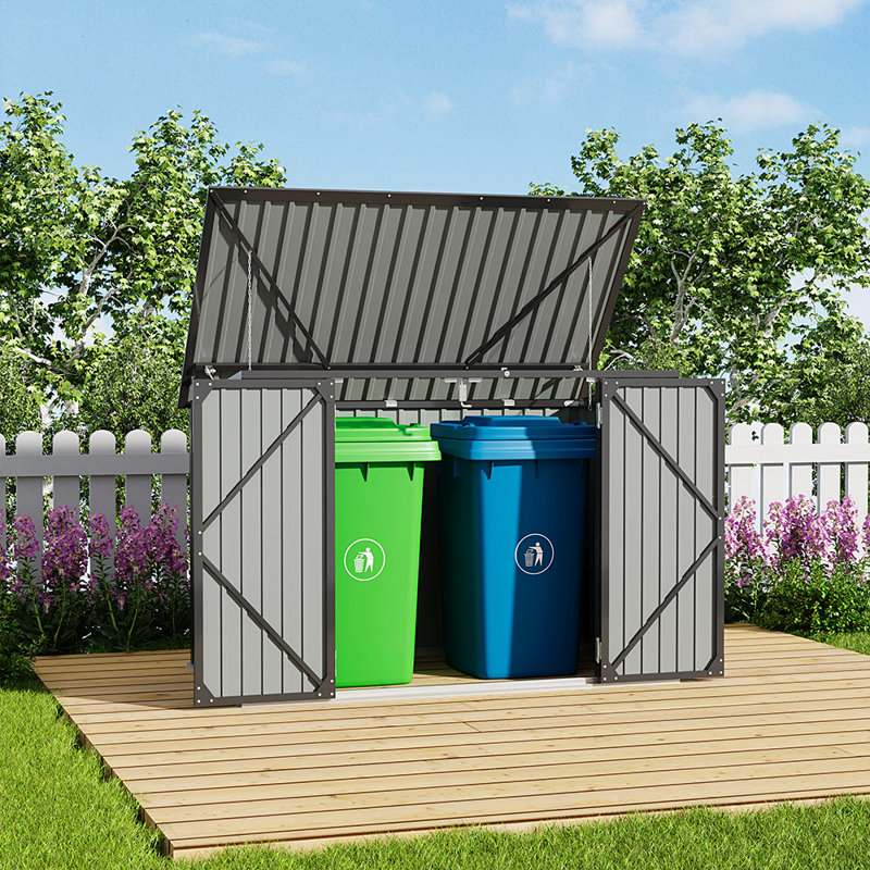 6 ft. W X 4 ft. D Metal Garbage Shed