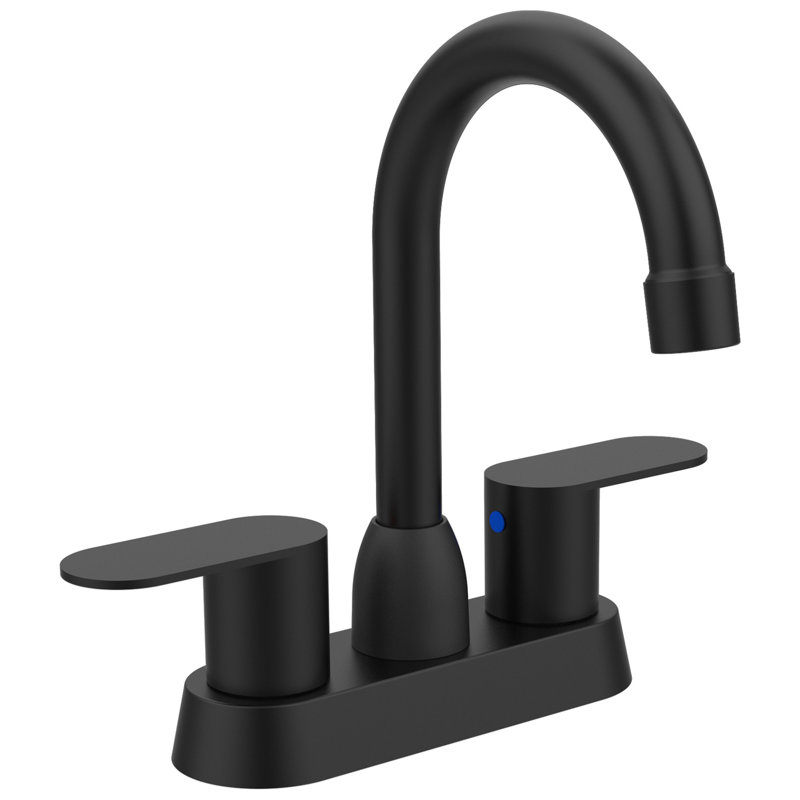 2 robinets de lavabo de salle de bain noir mat - bec pivotant à 360 degrés, performance dans l'eau - finition