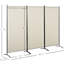 Paravent 6 panneaux 3 panneaux. Beige intimité. Conception pliante à double charnière. Structure en métal. Gain de place. H 72,4 po x L 99,5 po x P 20,1 po. Diviseur d'accessoires de décoration intérieure, clôture. Cadre pliant.
