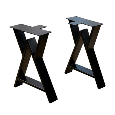 Pieds de table industriels en métal en forme de W