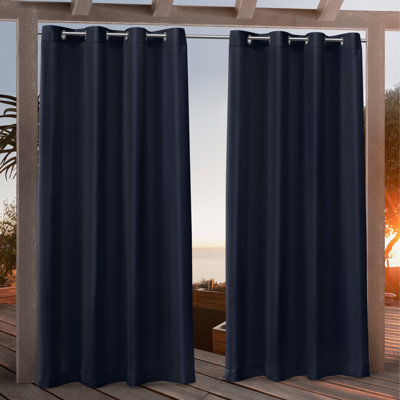 Nicole Miller Polyester Indoor/Outdoor Grommet Top Curtain Panel Pair (Set of 2)
