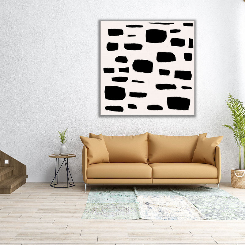 Dizziness VII Black and White - Canvas Print Wall Art, 12" H x 12" W