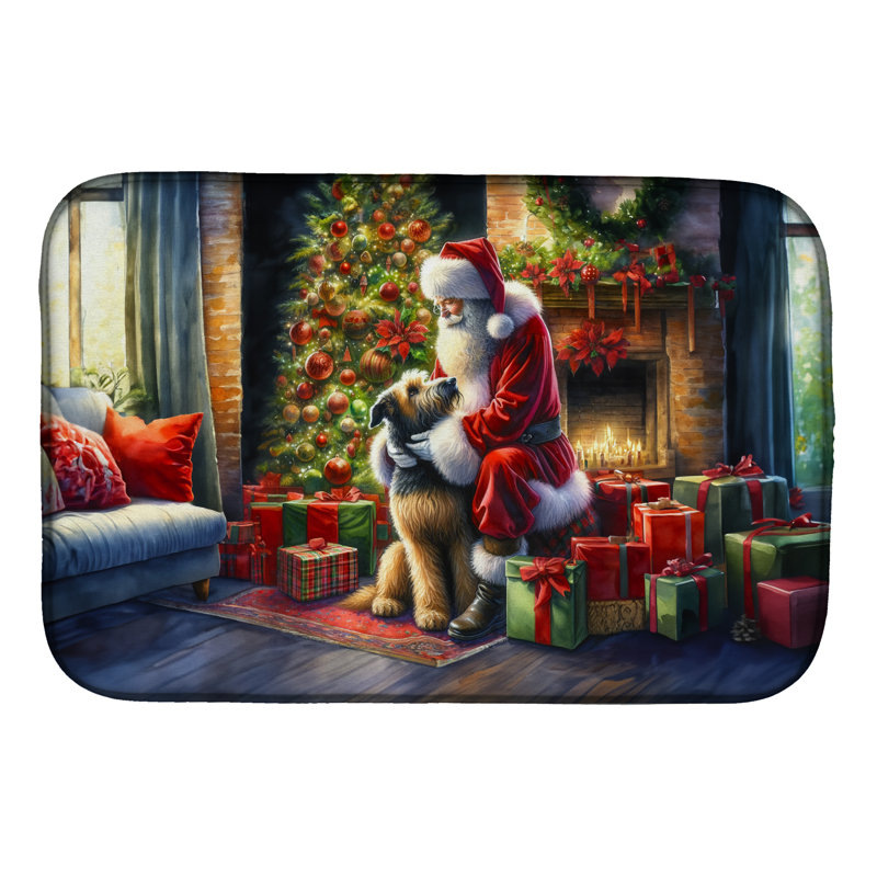 Tapis de vaisselle Irish Wolfhound and Santa Claus