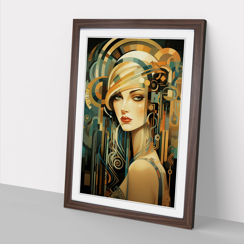 Single Picture Frame Print on Wood, Walnut Framed, 46cm H x 34cm W