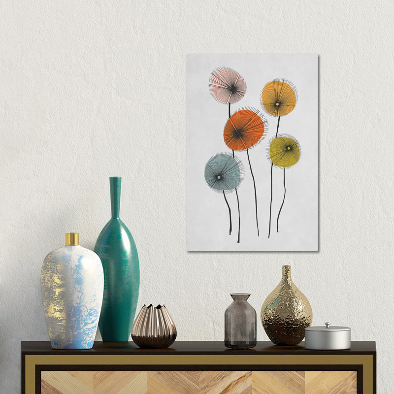 Coloured Poppies- Gallery-Wrapped Canvas Giclée, 18" H x 12" W