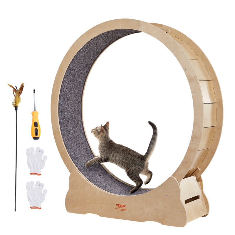 Cat Tree, 55.7" H x 52" W x 13.4" D, Brown