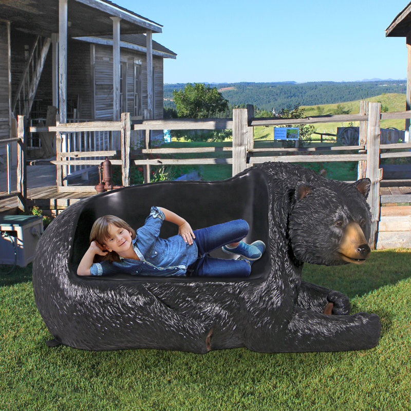 Banc sculptural Brawny Bear, Noir