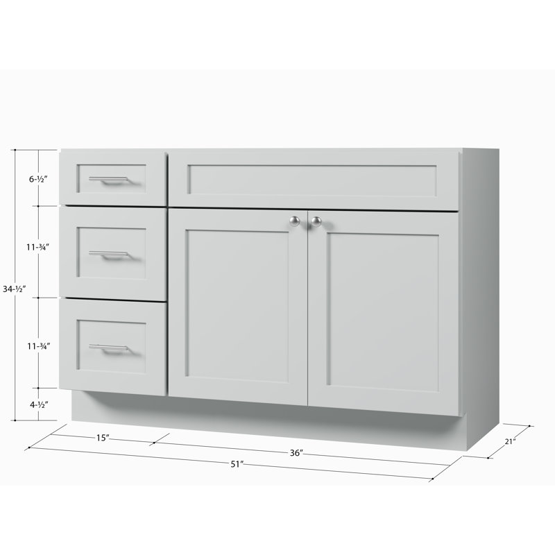 Base de meuble-lavabo simple 51 po Disar, Gris