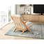 Chaise d'appoint de style moderne Mid-Century pour espace de vie principal, structure en bois d'hévéa massif au fini naturel, chenille tissée beige, siège enveloppé, coussin de dossier réversible, tissu chenille-429779515-429779513
