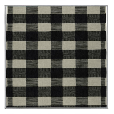 Machine Washable Checkered Gray Area Rug