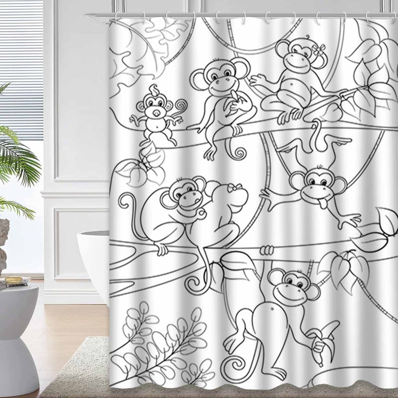 Rideau de douche avec 12 crochets Family Tree, L 72 po x l 72 po