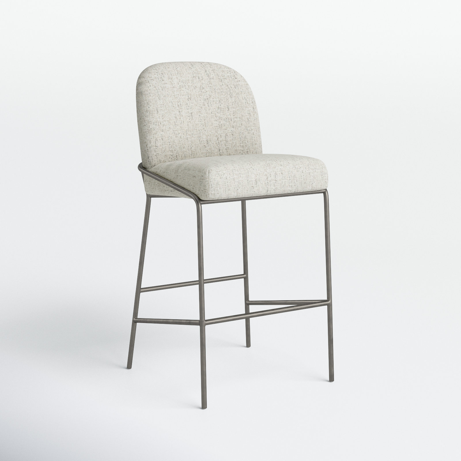 Laina 25" Counter Stool, Bar Stool (30.5" Seat Height), Polyester Blend Light Gray