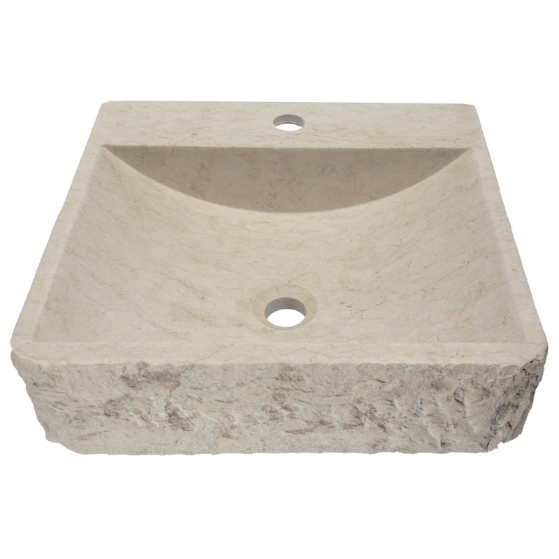 Eden Bath 16.5'' Ivory/Gray Stone Rectangular Bathroom Sink