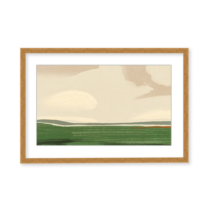 Nature Inspired Ethereal Horizons: Sky And Field In Grand Scale, 24" H x 30" W