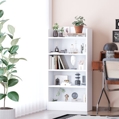 5-Shelf Multi-Functional Modern Wood Bookcase,
