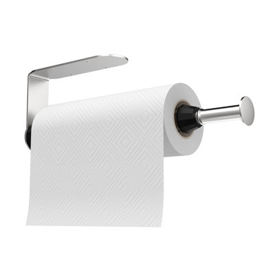 Paper Towel Holder,One Hand Operation Stainless Steel Silver Paper Towel Holder Under Cabinet,Adhesive or Drilling for Wall,Suitable for Kitchen,Garage,Bathroom